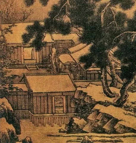 图149 南宋    刘松年《四季山水图》 冬图局部